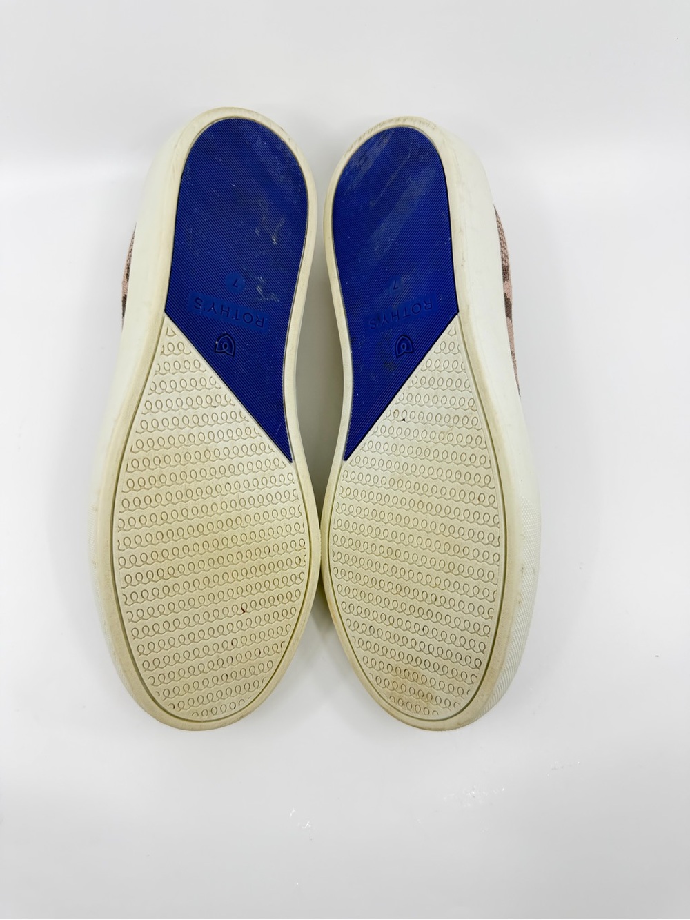 Rothy's women's slip-on sneakers feature a retired taupe camo knit pattern. SZ 7 - Picture 8 of 10